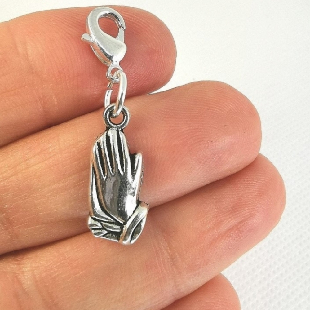 Clip On Praying Hands Charms bracelet planner journal dreadlock beads